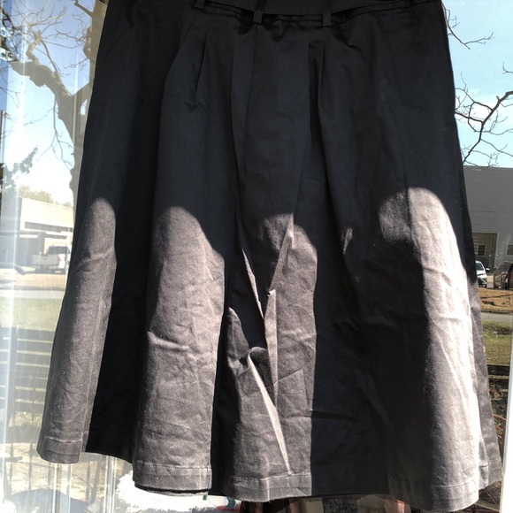 🚨B2G1 CHRISTOPHER & BANKS Black Silver Botton Down Swing Flare Midi Skirt - Picture 8 of 10